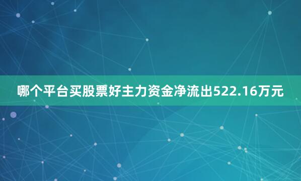 哪个平台买股票好主力资金净流出522.16万元